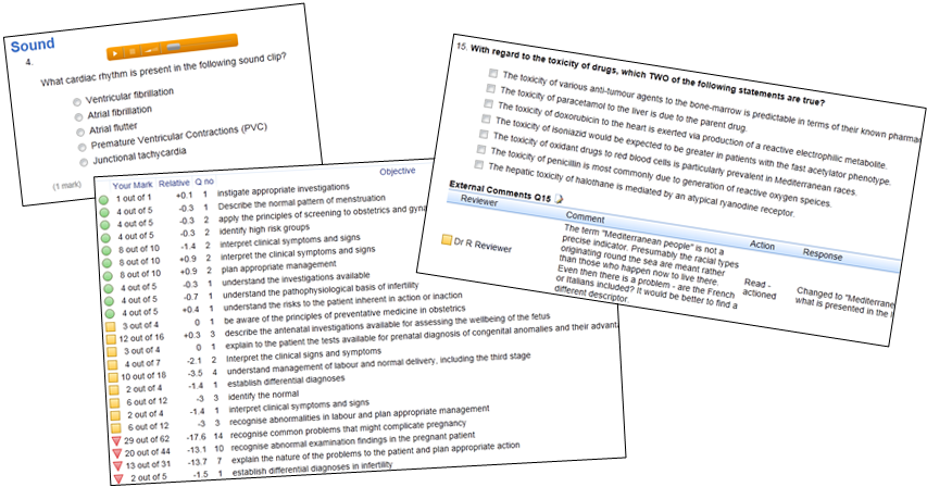 Examples of ExamSys pages